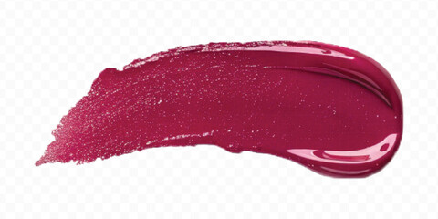 realistic 3d smooth glossy lipstick swatch smear smudge in different color style isolated on transparent background	
