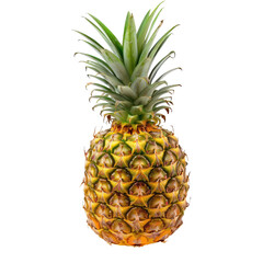 Fototapeta premium Fresh pineapple, whole, isolated on black