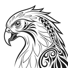 Majestic eagle head in profile, rendered in a stylized design
