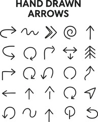 Hand drawn arrows vector set offers artistic and creative design elements in directional and symbolic forms for graphic projects