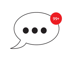 chat icon on white background, message icon with messages, chat bubble icon