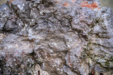 Macro detail of rocky surface for texture, pattern and natural structure concepts