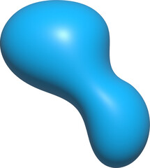 3d visual asset liquid shape with blue color and inflate style