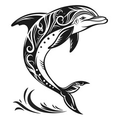 Tribal dolphin jumping out of the water