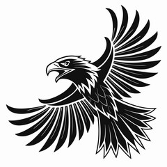 Obraz premium A fierce eagle in flight, with wings spread wide