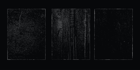 Grunge textures set. Collection of vector overlay, distress, textures .Simply Place texture over any Object to Create grunge,splattered ,dirty effect .