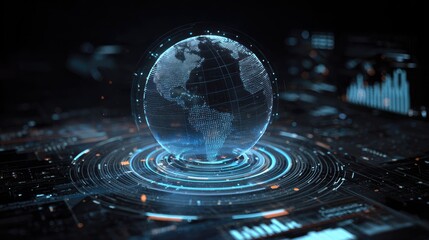 Holographic globe on a digital interface