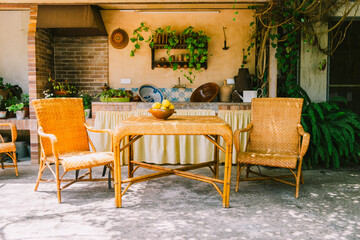 Spanish Farmhouse outdoor seating