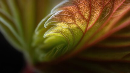 Close-up of a leaf. the leaf is in focus, while the background is blurred, making it the focal point of the image.