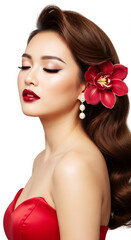 Glamorous Model Hair and Flawless Makeup Wedding Style