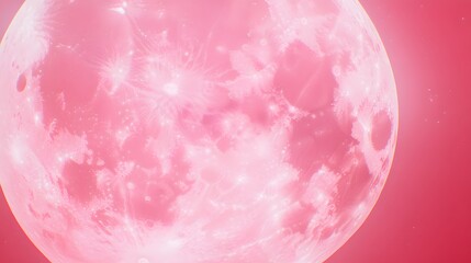 Fototapeta premium Pink Moon Closeup Space Fantasy Art