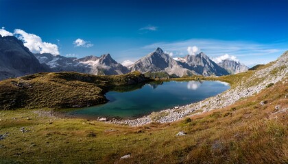 Obraz premium landscape with lake and mountains