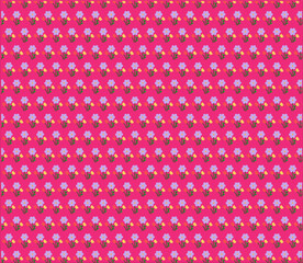 Abstract  seamless floral pattern with vibrant purple, yellow, and pink flowers on a bold pink background, for design element .Vector illustration