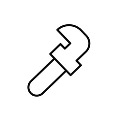 Simple Outline of Adjustable Wrench Tool for Home Improvement Projects