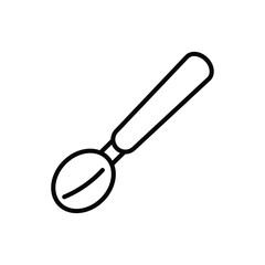 Simple Line Art Spoon Illustration for Culinary and Kitchen Use