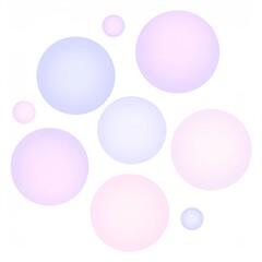 Fototapeta premium Abstract Composition Of Floating Pastel Spheres In Shades Of Pink And Blue On White Background