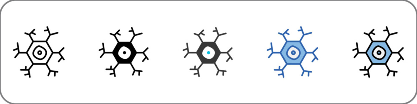 Glial Cells Icon Pack Multistyle Illustration