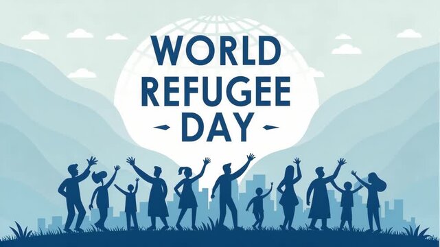 World Refugee Day Celebration Silhouette Illustration