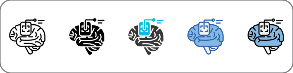 Motor Cortex Icon Pack Multistyle Illustration