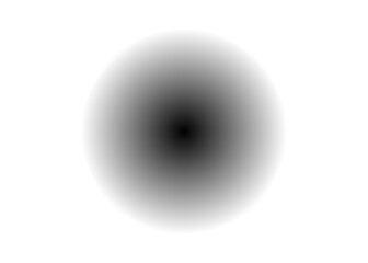 Soft radial black blur gradient circle on transparent background for abstract overlay and design highlights