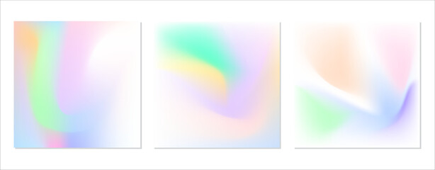 Fototapeta premium SET SOFT GRADIENT MESH FLUID BLURRED COLOR. SQUARE BACKGORUND DESIGN WITH COPY SPACE AREA VECTOR TEMPLATE GOOD FOR POSTER, WALLPAPER, COVER, FRAME, FLYER, SOCIAL MEDIA 