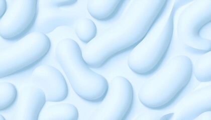 Abstract Composition Of Soft Blue Fluid Shapes Against A White Background With Textured Surface