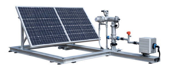 Transparent-Background Premium High-Resolution solar powered irrigation pane commercial stock asset, transparent background, ideal for graphic design and web banners, mockups