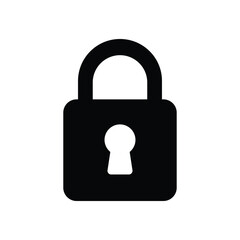 Simple Black Padlock Icon with Keyhole Symbol Representing Security and Privacy
