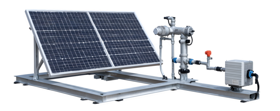 Transparent-Background Premium High-Resolution solar powered irrigation pane commercial stock asset, transparent background, ideal for graphic design and web banners, mockups