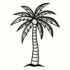 Obraz premium palm tree green silhouette vector illustration