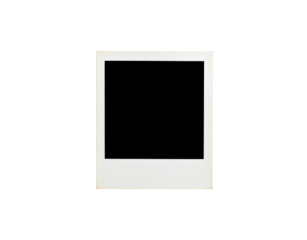 Aged blank instant photo frame with a white textured border and empty space for an image.