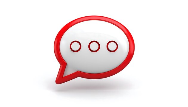 3D red speech bubble