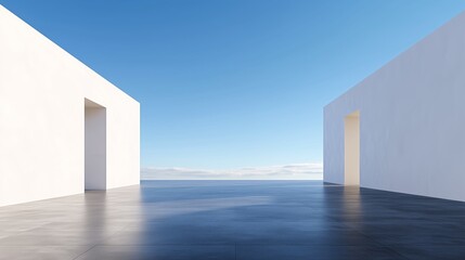 Obraz premium The spacious square and the simple buildings