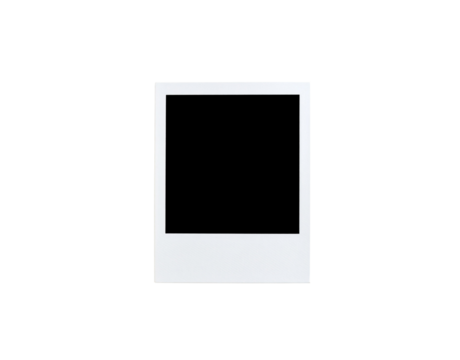 Classic blank white instant photo frame with a subtle texture empty and ready for a picture.