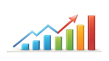 business graph on white