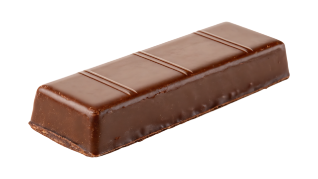 Rectangular chocolate confection with smooth surface and scored lines candy sweet