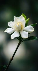 Close-up of a pristine white gardenia
