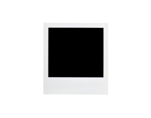 Retrostyle blank instant photo frame with a wide textured white border.