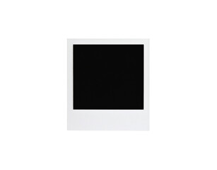 Single blank instant camera photo frame with a classic white border and empty space.