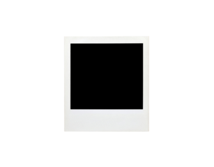 Single blank instant photo frame with a classic white textured border.