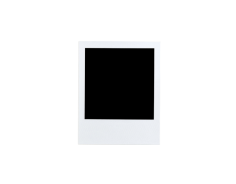 Vertical blank white instant photo frame with a textured lower border.