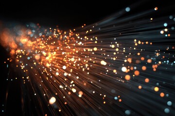 Obraz premium Abstract digital art of glowing particles