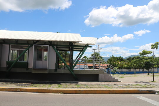Sobral, Cear&aacute;, Brazil - April 18, 2025:Entrance of Station Jos&eacute; Euclides, part of the Sobral light rail system