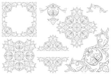 Frames And Borders Classical baroque vector of vintage element for design Decorative design element filigree calligraphy vector You can use for wedding decoration of greeting card