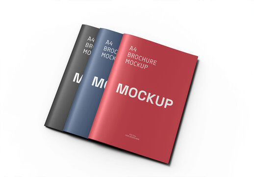 Brochure Mockup Stacked Together