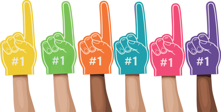 Fan foam fingers hands up