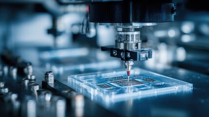 High-tech materials testing with robotic precision tools on carbon fiber samples