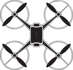 Flying Drone Silhouette Vector

Quadcopter Technology Illustration

Remote-Controlled Drone Design

Modern Drone in Flight Graphic

Aerial Drone Silhouette Art