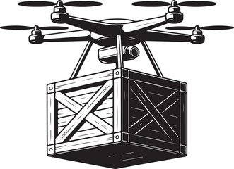 Flying Drone Silhouette Vector

Quadcopter Technology Illustration

Remote-Controlled Drone Design

Modern Drone in Flight Graphic

Aerial Drone Silhouette Art