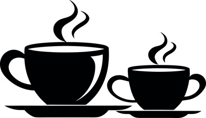 black coffee cup icon vector silhouette template 